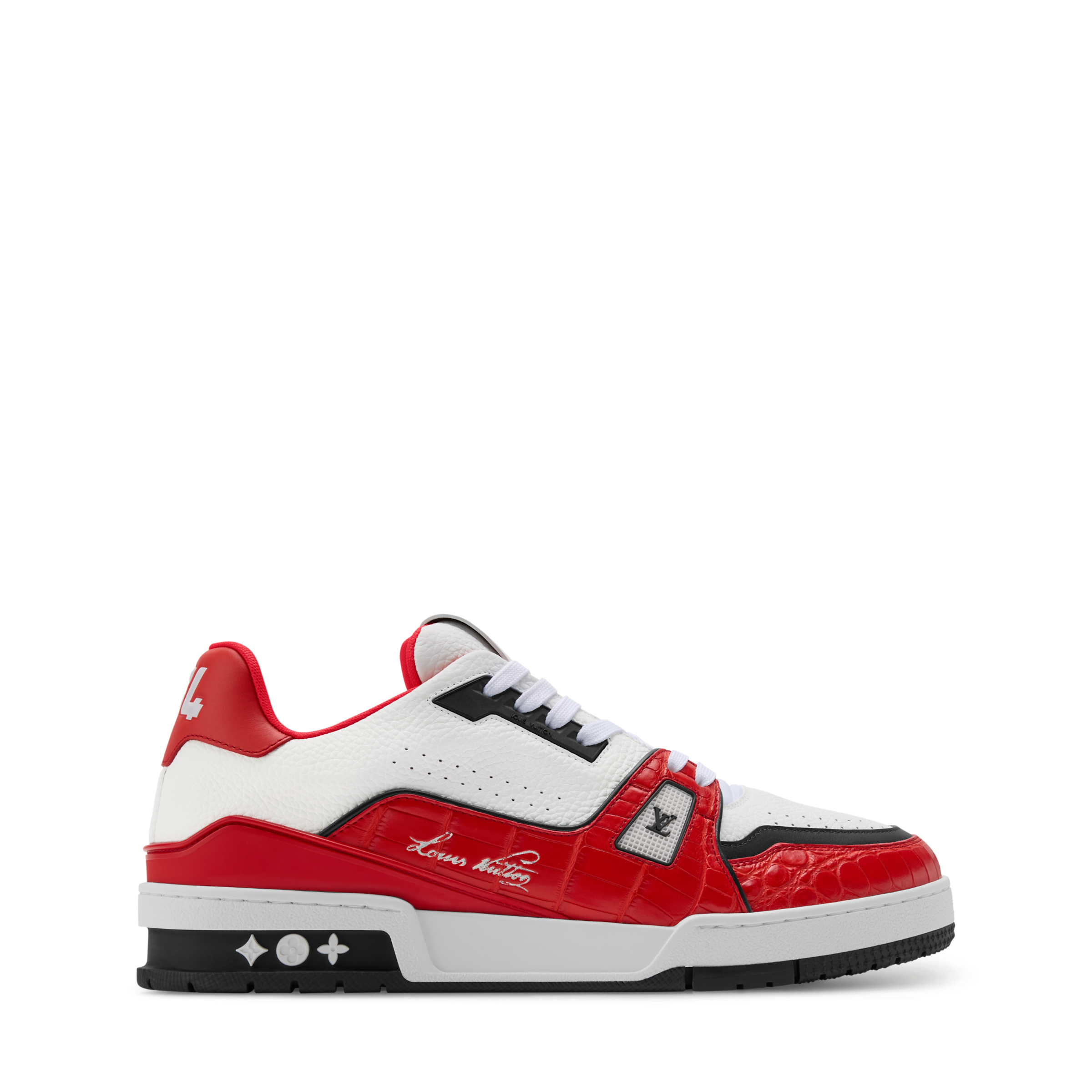 Louis Vuitton LV Trainer Red Alligator Leather Sneaker